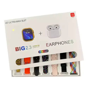 Original I20 Ultra Watch Max Suit Smart Watch + Earbuds (10 in 1 Set) (With Free Delivery)